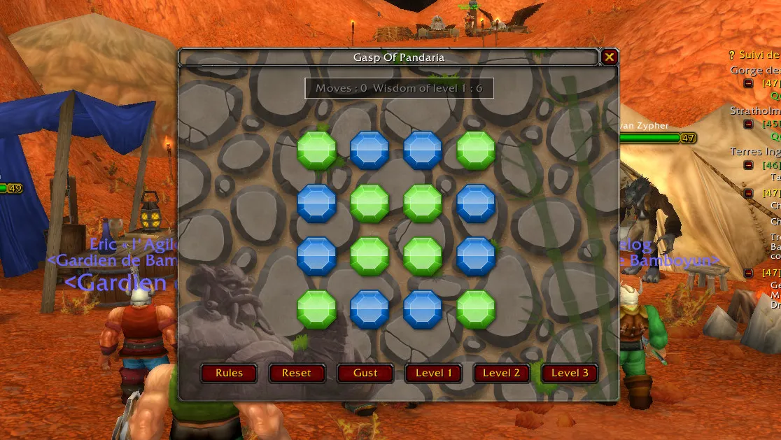 Capture d'écran de l'addon pour wow Gasp of Pandaria